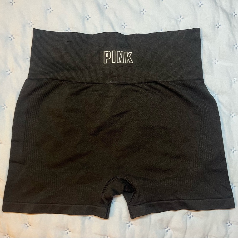 VS Victoria’s Secret pink black active workout shorts